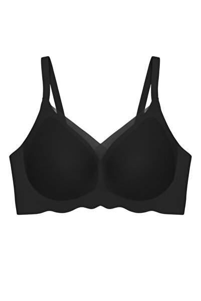 Cottonhill Seamless Bra - Touch |   Black Laser Cut Seamless Tulle and Wave D...
