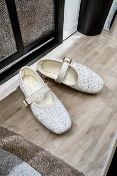 SWORD Daily Babet |   Linen Look Casual Ballerina Shoes with Buckle Accessori...