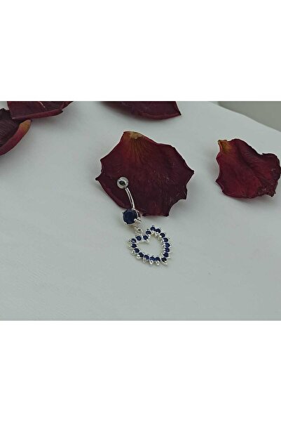 Simge Gümüş 925 Ayar Gümüş Kalpli Göbek Piercing Ebatı 2cm