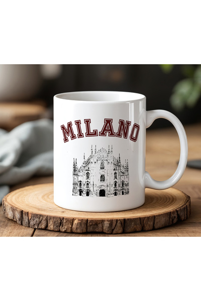 BB TRADE Milano Design White Ceramic Printed Mug 330ml