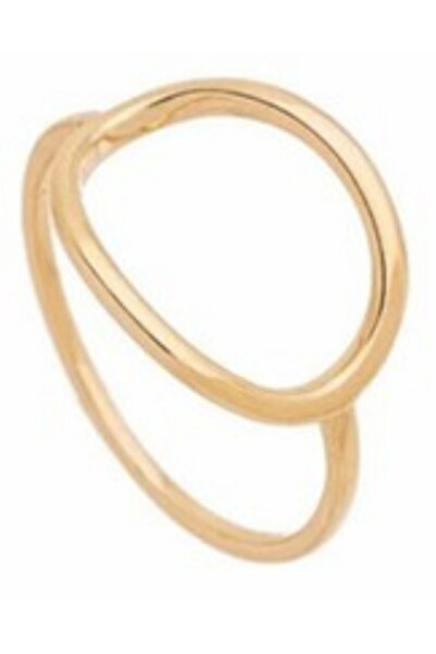 Generic خاتم من الفضة الإسترليني عيار 925 مطلي بالذهب عيار 18 قيراطاً للنساء