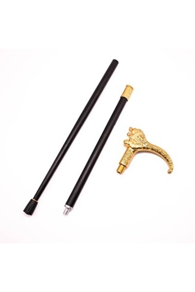 unbranded Luxury Gold Finish Lion Head Walking Cane – Brass Handle Vintage Wa...