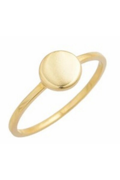 Generic خاتم من الفضة الإسترليني عيار 925 مطلي بالذهب عيار 18 قيراطاً للنساء