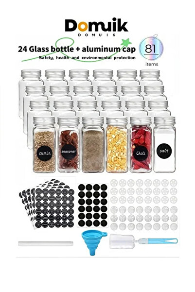 Domuik 24-piece seasoning jar set, equipped with a sealed metal lid