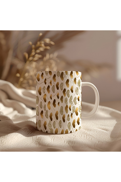 BB TRADE White Ceramic Printed Mug Cup with Colorful Heart Design 330ml