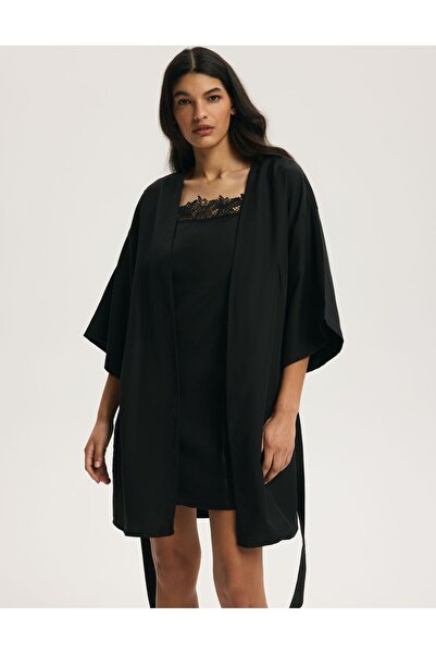 ESOTIQ Women's Home Robe Nightgown Bathrobe Kimono Style Lyocell & Linen Prem...