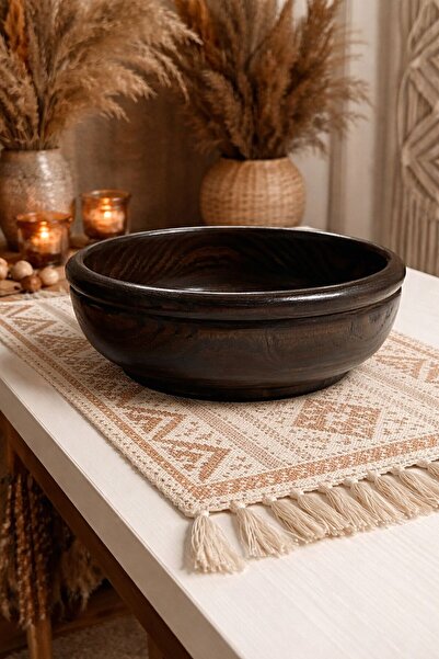 ENYAZA(2024) Ahşap Vernikli El Yapımı Dekoratif Özel Tasarım Çok Amaçlı Kase-...