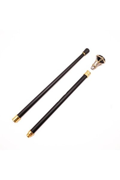 unbranded Luxury Black Crystal Walking Cane – Shiny Black Gem Handle, Gold & ...