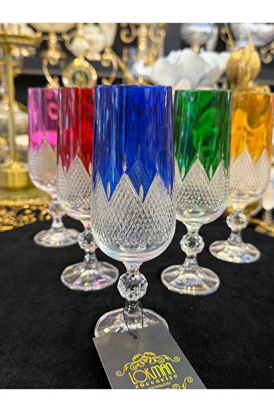 LOKMAN ZÜCCACİYE SHOWROOM 6 Pieces Bohemia Crystal Special Design Cutting Eve...
