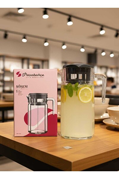 KACHKIRHOME Paşabahçe Cam Sürahi Karaf Kapaklı 1250 cc Köşem model Çeyizlik f...