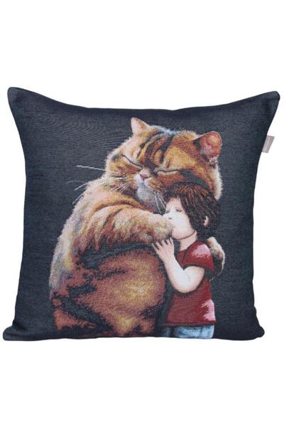 Believe Garfield Cat Love Jacquard Woven Tapenstry Decorative 45*45 Kirlent