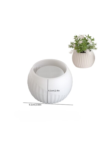 HOBİFLEX SİLİKON KALIP TAŞ TOZU İTHAL SAKSI MUMLUK ÇİZGİLİ YUVARLAK KALIP EPO...