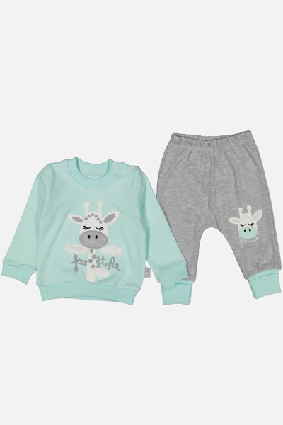 DMR Elegance Giraffe Embroidered 100% Cotton Baby Girl Set