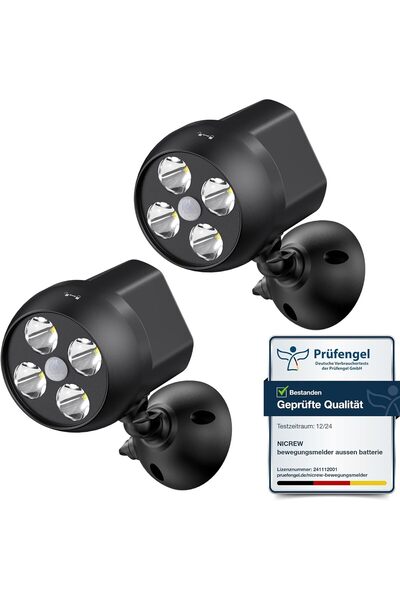 NICREW Outdoor Lights with Sensor, Wireless Safety Motion Sensor Light, 600 L...