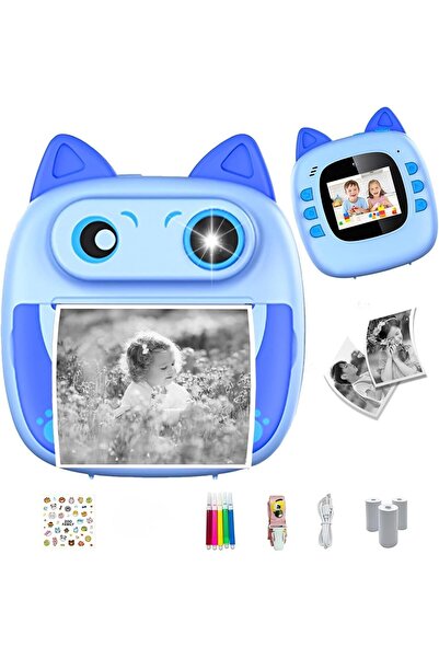 Twisoo لعبة كاميرا طباعة فورية للأطفال، كاميرا رقمية صغيرة عالية الدقة برسوما...