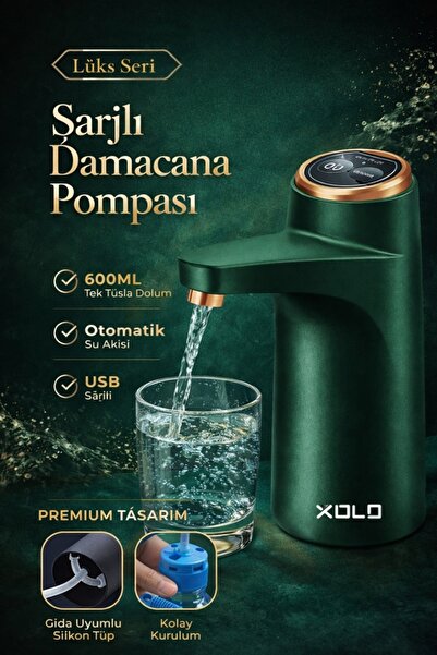 xolo Yeşil Şarjlı Damacana Pompası 2 Fonksiyonlu – 600ML Otomatik Su Pompası ...