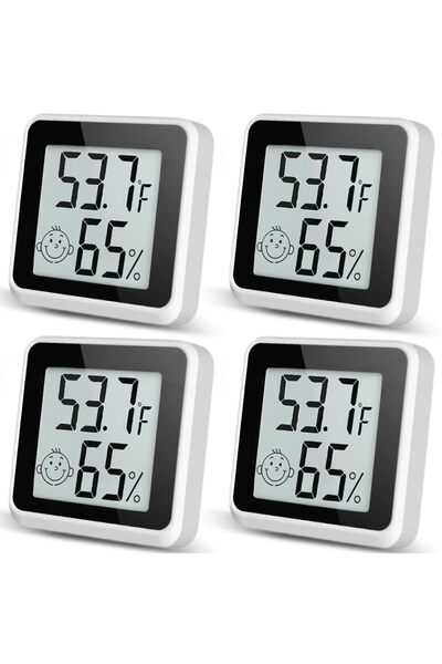 NO BRAND Hygrometer Thermometer Indoor Digital Vaikby Pack of 4
