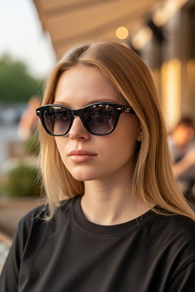 De Valentini Cat Eye Model Women's Bone Sunglasses