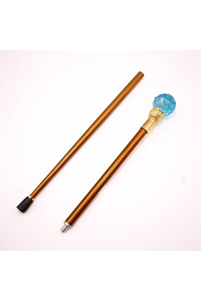 unbranded Luxury Blue Crystal Walking Cane–Sparkling Blue Gem Ball Handle, Go...