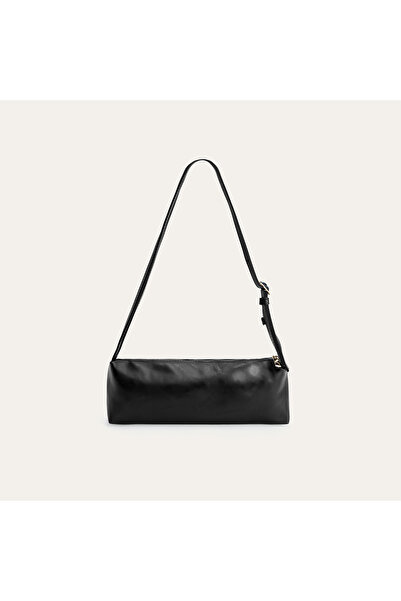 Mudo Leather-Like Cylinder Shoulder Bag