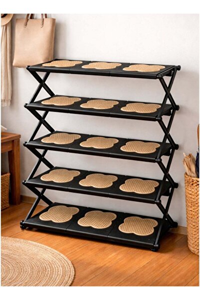 ALQANNAS 5-Tier Foldable Shoes Rack Organizer