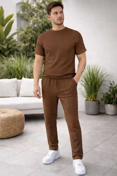 BRLKN Men's Bürümcük T-Shirt Tracksuit Set Alaçati Style