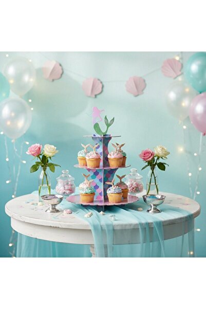 OEM 3-tier cardboard cake stand, Mermaid, total height 43 cm, 2260-8