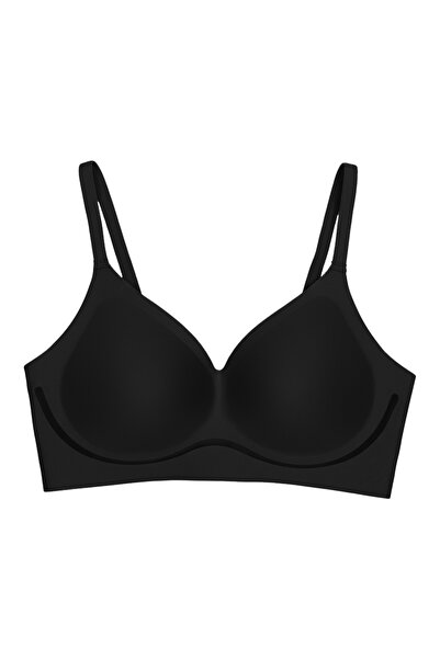 Cottonhill Seamless Bra - Air |   Black Laser Cut Seamless Wave Stripe Detail...
