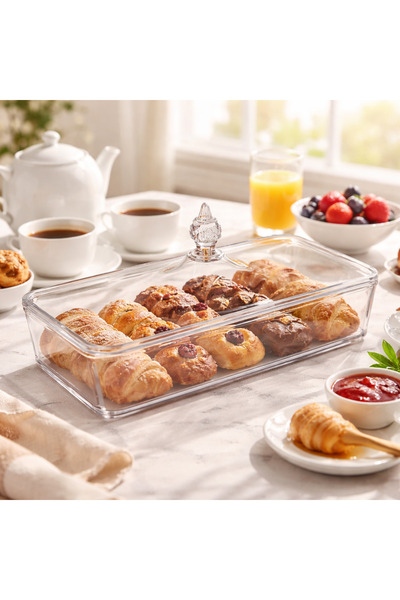 Dania 🫖 Luxury Acrylic serving box for dates and sweets with a Sheer lid | S...