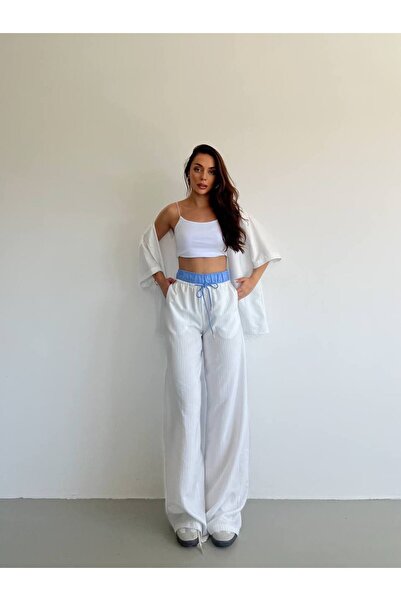 Rabona Fashion Luna Breeze Striped Wide Leg 2-Piece Set