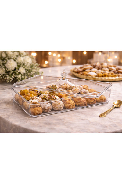 Dania ✨ Clear Acrylic serving tray with a luxurious lid – 40×27×7 cm | Perfec...