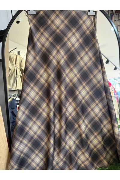 Podyumplus Saten Ekose Etek