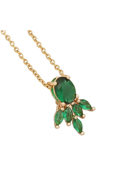 EFAYN.RO Lant dama, pandantiv cristal elegant, model frunza delicata, tematic...