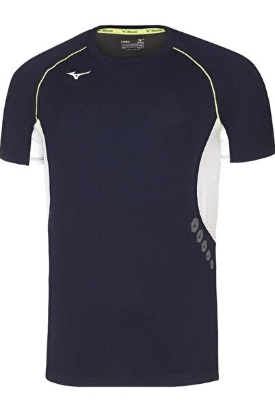 MIZUNO Tricou de alergare premium pentru bărbați - Bleumarin/Alb - M