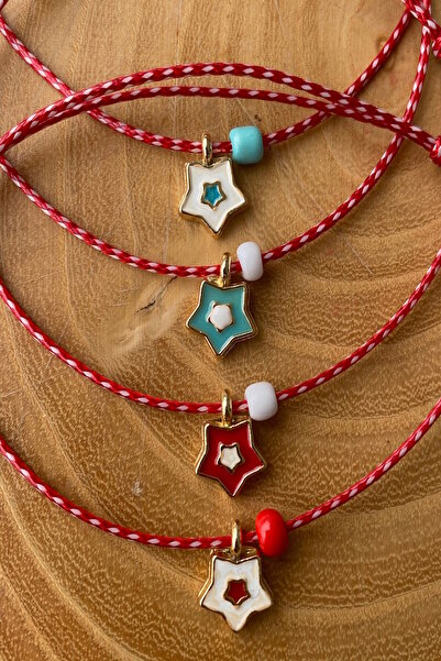 Shepidi 4-Pack Colorful Star Bead Marteniçka Lucky Bracelet