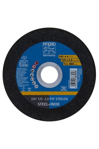 PFERD Disc de tăiere PSF STEELOX EHT 125x2.0x22.23 mm