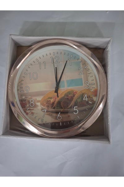 CEAS de perete cu cifre mari, cu diametrul de 24 cm, margini aurii