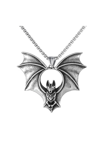 EFAYN.RO Unisex chain, with lilac pendant, gothic model, night creature theme...