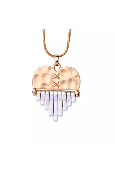 EFAYN.RO Lant dama, pandantiv inima, model piano heart, rose gold, EFAYN