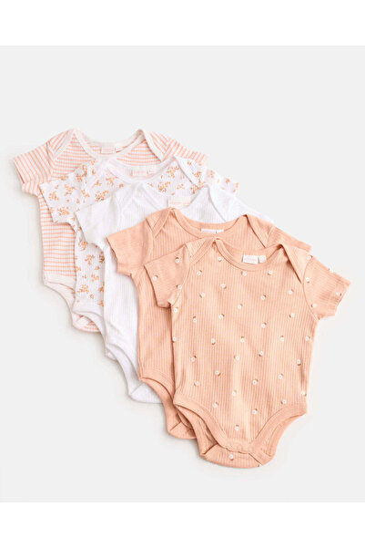 REDTAG طقم ملابس داخلية للأطفال باللونين الأبيض والوردي (عبوة من 5 قطع)