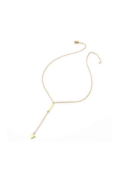 EFAYN.RO Lant cu pandantiv in forma de piramida aurie, dama, EFAYN