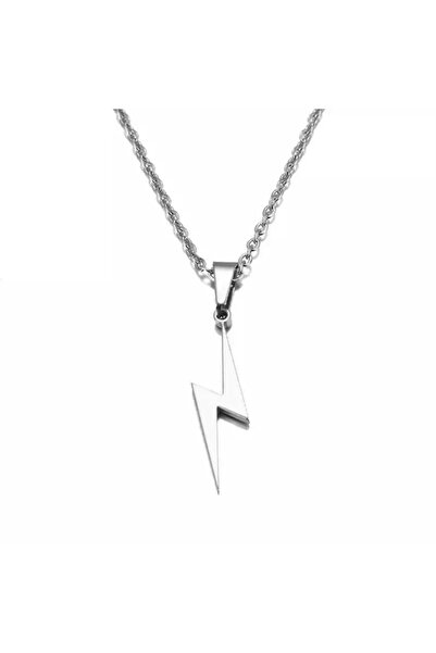 EFAYN.RO Lant dama, model nature, cu pandantiv fulger, argintiu, EFAYN