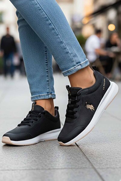 U.S. Polo Assn. Women's Black Sneaker - Lightweight Knitted Sole Casual Sport...