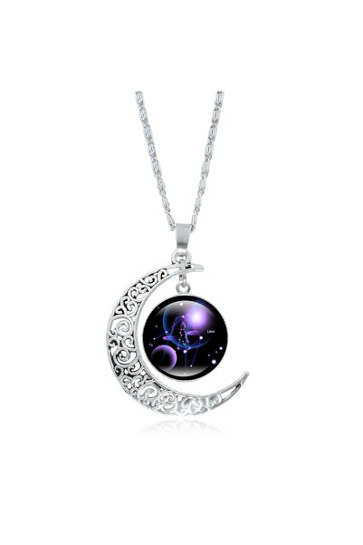 EFAYN.RO Lant zodiac constelatie balanta, argintiu, dama, EFAYN