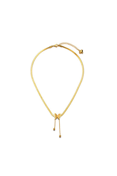 EFAYN.RO Lant cu pandantiv in forma de fluture auriu, dama, EFAYN