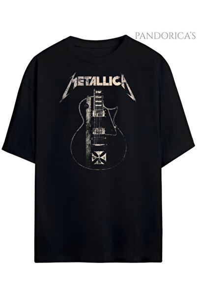 Grafftee Clothing تي شيرت قطني مطبوع بتصميم ميتاليكا من Pandorica للجنسين