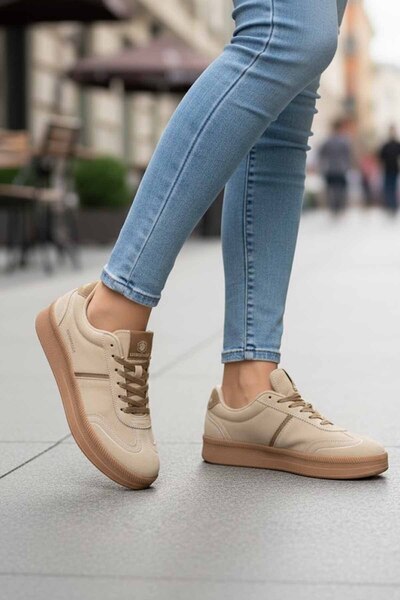 lumberjack Γυναικεία Αθλητικά Παπούτσια - Κομψά Sneakers από Δέρμα Χάκι για Κ...