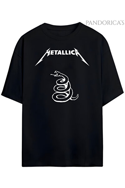 Grafftee Clothing تي شيرت قطني مطبوع بتصميم ميتاليكا من Pandorica للجنسين