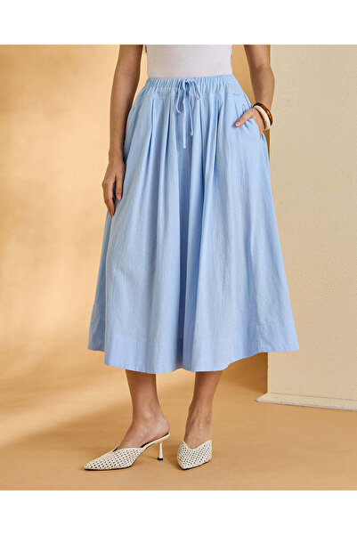 REDTAG Women Blue A-Line With String Detailed Skirt