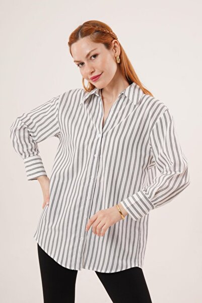 Wear Up Double Line Buttoned Gray Shirt